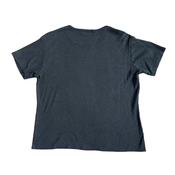 Celine Dion A New Day Rare T-Shirt Black Glitter Top Retro 2000s Size Large - Picture 6 of 9